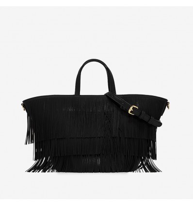 Gum Design borsa a mano fringe nero