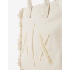 Armani Exchange borsa tessuto beige