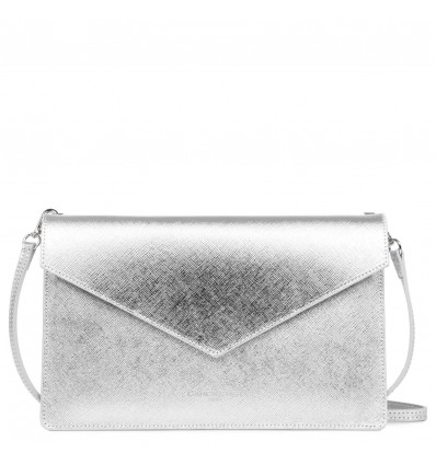 Lancaster element clutch busta saffiano silver